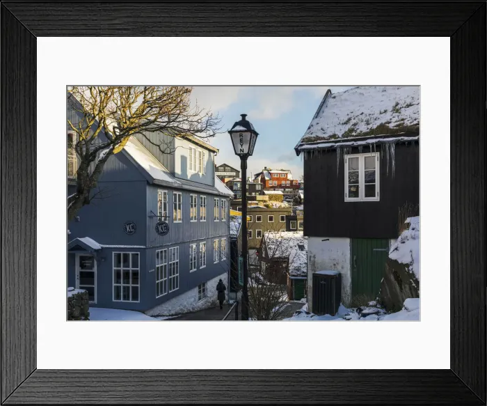 Framed Print : Torshavn covered by snow. Streymoy, Faroe Islands Framed Print : Torshavn covered by snow. Streymoy, Faroe Islands