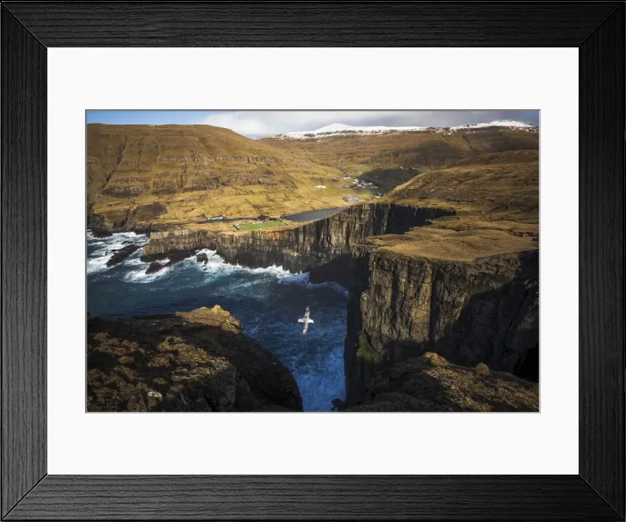Framed Print : The view from Eggjarnar, close to the village of Vagur. Suðuroy, Faroe Islands Framed Print : The view from Eggjarnar, close to the village of Vagur. Suðuroy, Faroe Islands