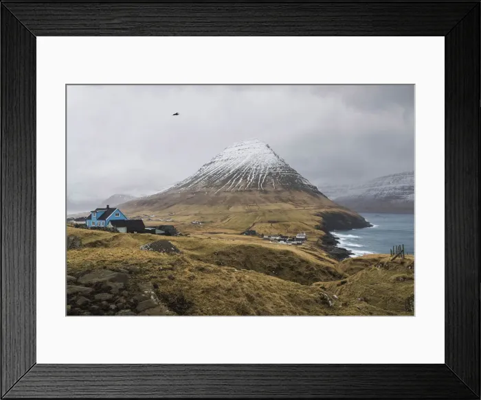 Framed Print : The village of Viðareiði. Viðoy, Faroe Islands Framed Print : The village of Viðareiði. Viðoy, Faroe Islands