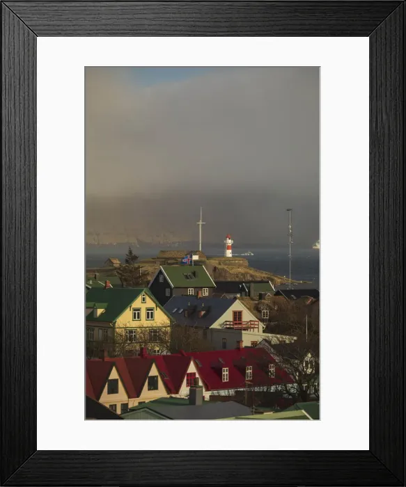 Framed Print : The old part of Torshavn at sunset. Streymoy, Faroe Islands Framed Print : The old part of Torshavn at sunset. Streymoy, Faroe Islands