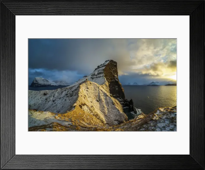 Framed Print : Sunset in Kallurin. Kalsoy Island, Faroe islands