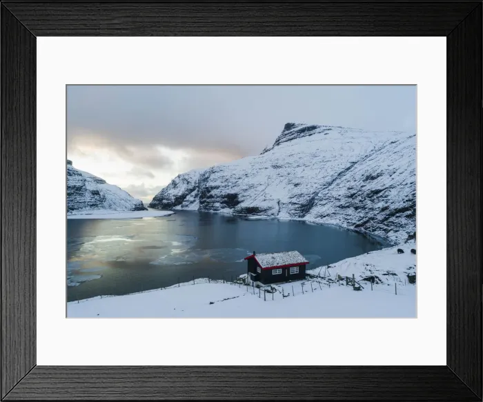 Framed Print : An isolated cottage in fronf of the lagoon in Saksun. Streymoy, Faroe Islands Framed Print : An isolated cottage in fronf of the lagoon in Saksun. Streymoy, Faroe Islands