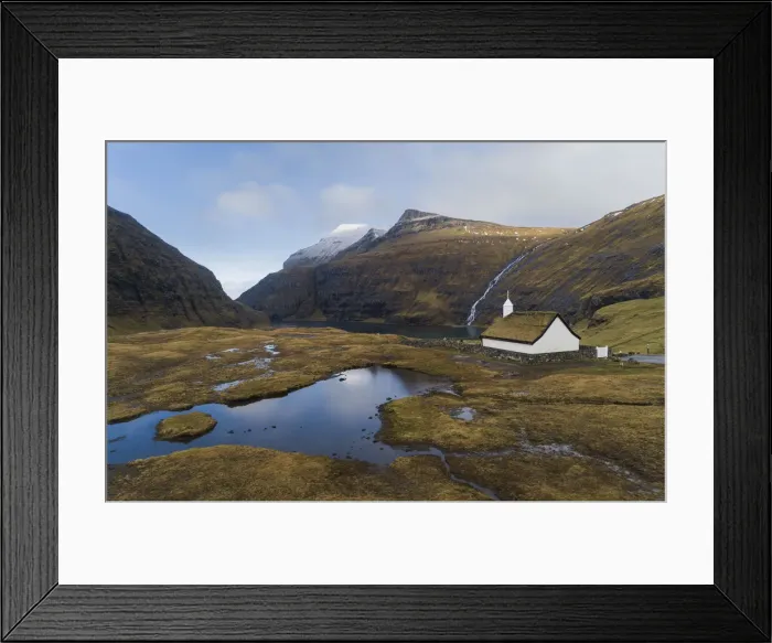Framed Print : The tiny church in Saksun. Streymoy, Faroe Islands Framed Print : The tiny church in Saksun. Streymoy, Faroe Islands