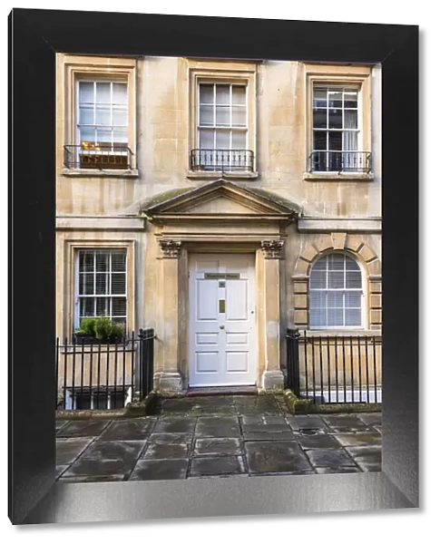 The front door of a house in Bath, Somerset, England