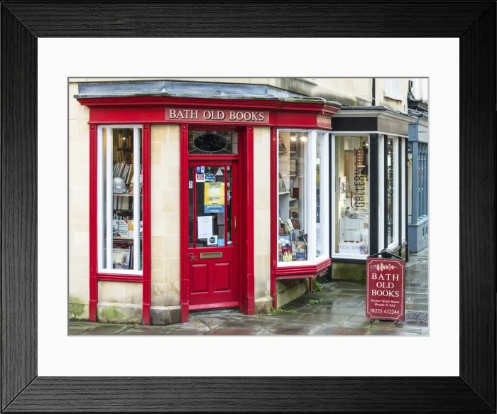 Framed Print : Bath Old Books shop in Margarets Buildings, Bath, Somerset, England