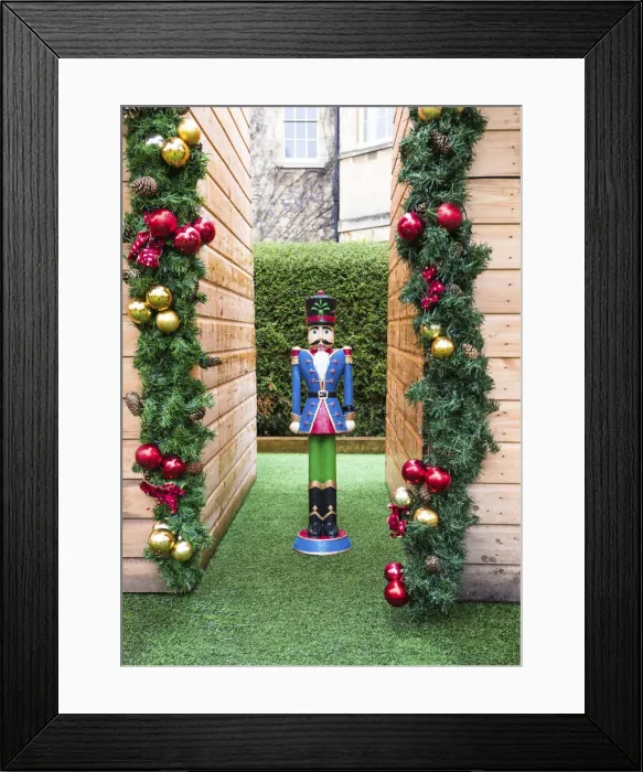 Framed Print : A Christmas nutcracker in a garden, Bath, Somerset, England