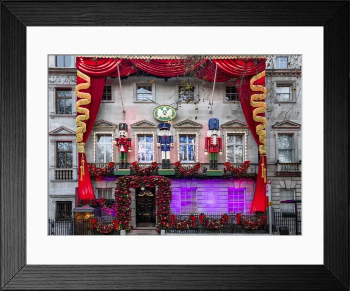 Framed Print : Annabels Mayfair private club Christmas decorations, London, England