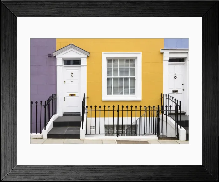 Framed Print : Colourful houses in Kensington, London, England Framed Print : Colourful houses in Kensington, London, England
