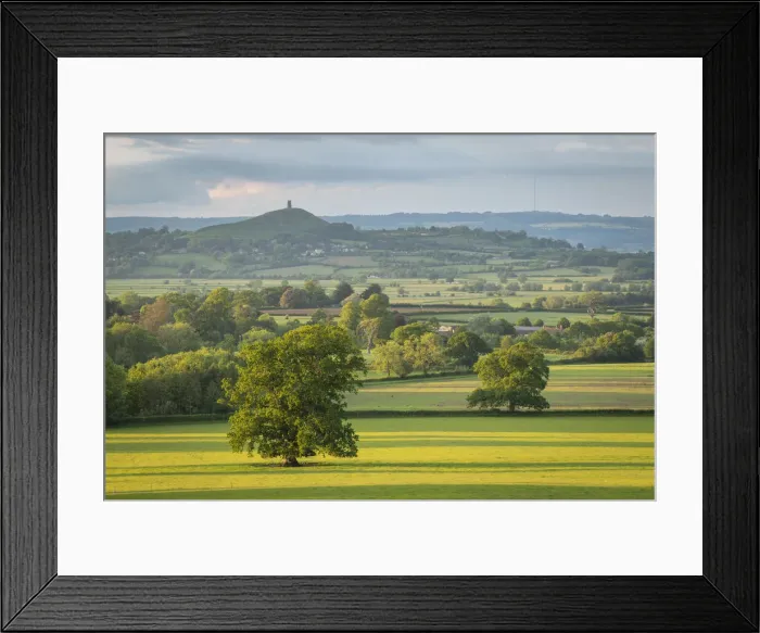 Framed Print : Rural countryside of the Somerset Levels near Glastonbury Tor, Somerset, England Framed Print : Rural countryside of the Somerset Levels near Glastonbury Tor, Somerset, England