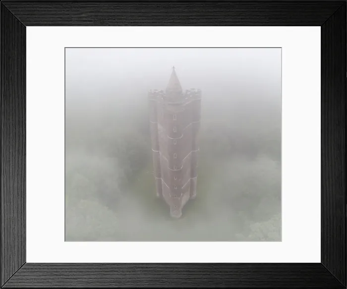 Framed Print : Ethereal mist surrounding King Alfreds Tower, Bruton, Somerset, England Framed Print : Ethereal mist surrounding King Alfreds Tower, Bruton, Somerset, England