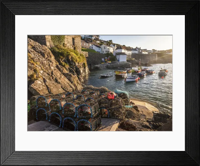 Framed Print : The small harbor at Coverack, Lizard Peninsula, Cornwall, England Framed Print : The small harbor at Coverack, Lizard Peninsula, Cornwall, England