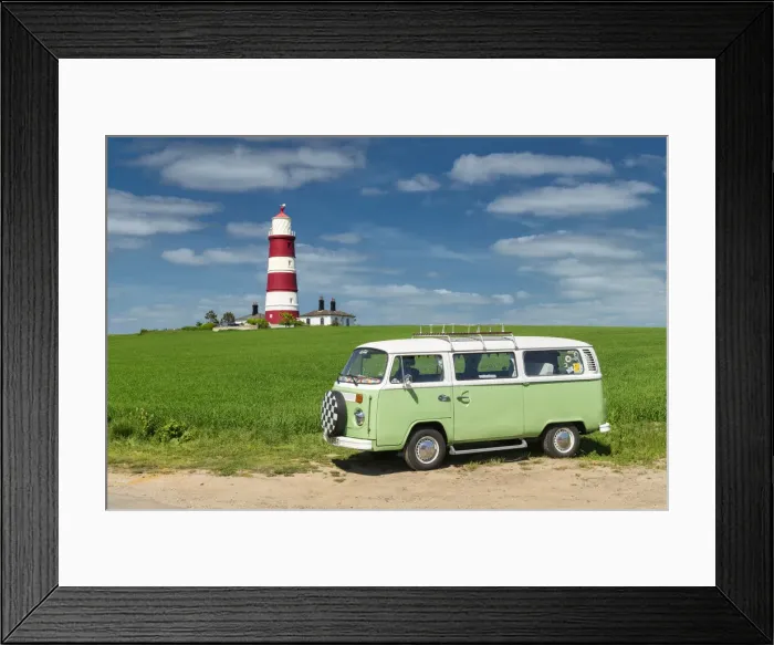 Framed Print : Classic 1979 VW Motorcaravan, Happisburgh Lighthouse, Norfolk, England Framed Print : Classic 1979 VW Motorcaravan, Happisburgh Lighthouse, Norfolk, England