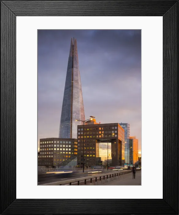 Framed Print : The Shard and London Bridge at dusk, London, UK Framed Print : The Shard and London Bridge at dusk, London, UK