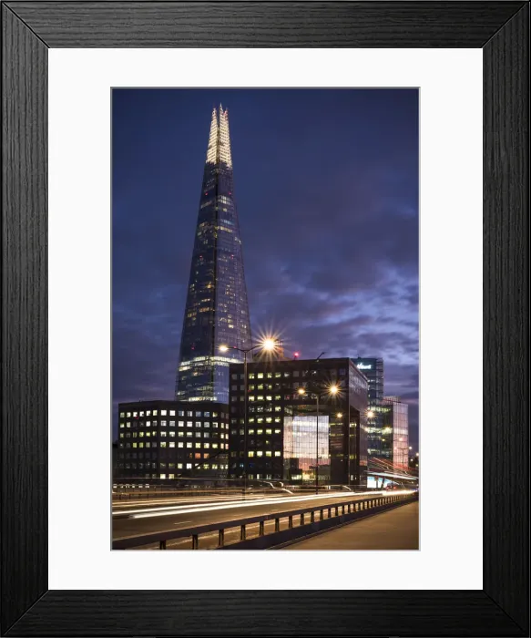 Framed Print : The Shard and London Bridge at dusk, London, UK Framed Print : The Shard and London Bridge at dusk, London, UK