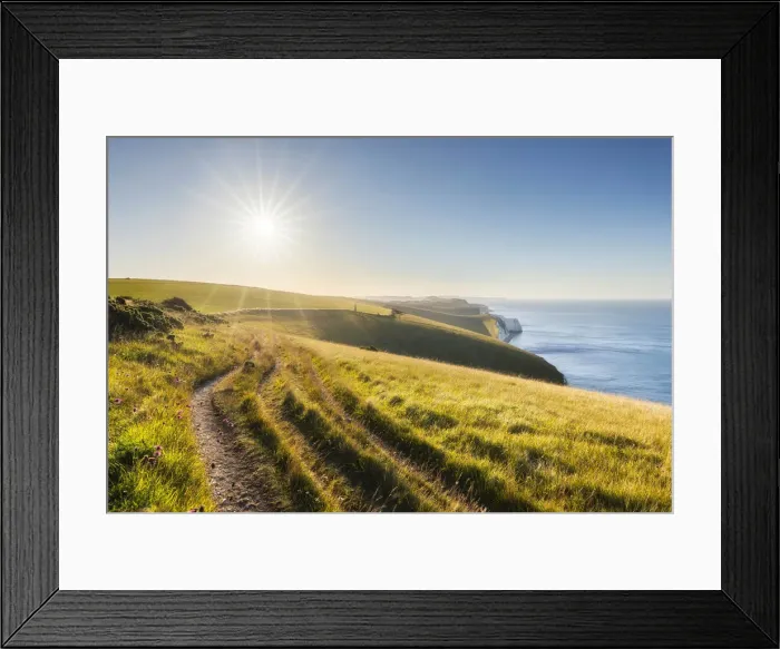 Framed Print : The Jurassic Coast and South West Coast Path looking east from White Nothe, Dorset Framed Print : The Jurassic Coast and South West Coast Path looking east from White Nothe, Dorset