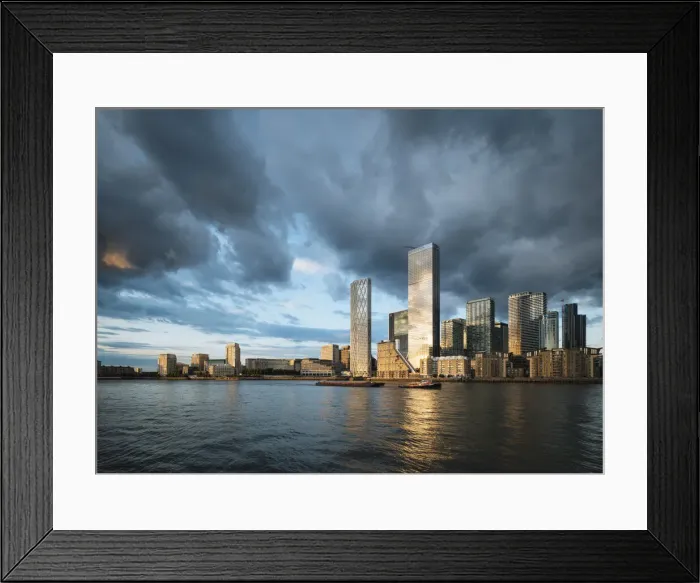 Framed Print : Canary Wharf and River Thames, London, England, UK Framed Print : Canary Wharf and River Thames, London, England, UK