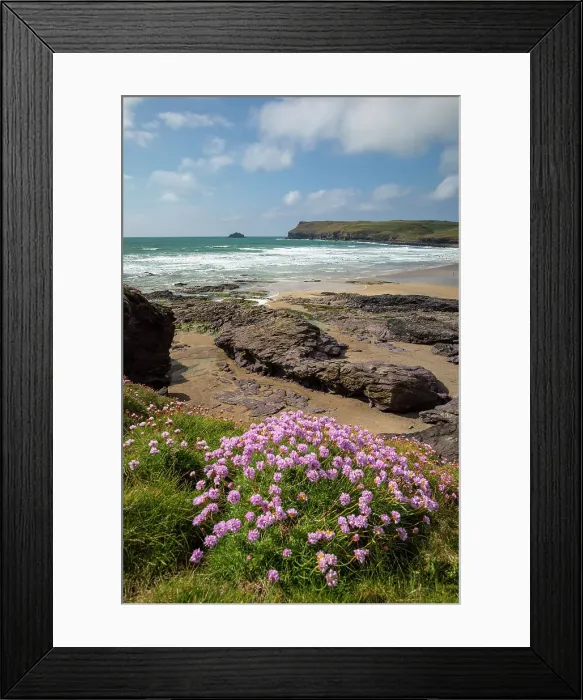 Framed Print : Polzeath beach, Cornwall, England, UK Framed Print : Polzeath beach, Cornwall, England, UK