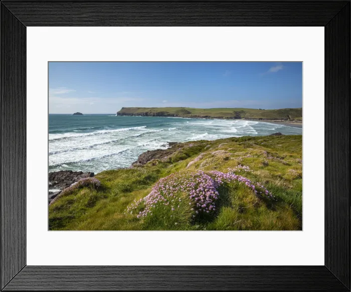 Framed Print : Polzeath beach, Cornwall, England, UK Framed Print : Polzeath beach, Cornwall, England, UK