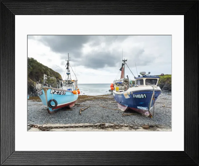 Framed Print : Fishing boats at Cadgwith Cove, Cornwall, England, UK Framed Print : Fishing boats at Cadgwith Cove, Cornwall, England, UK