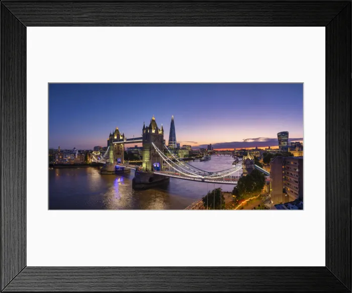 Framed Print : Tower Bridge & The Shard at Night, London, England Framed Print : Tower Bridge & The Shard at Night, London, England