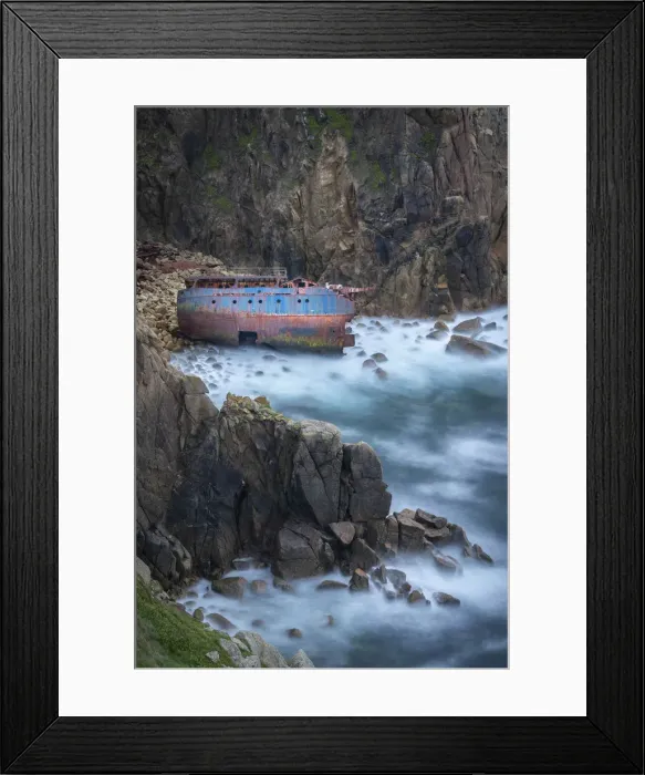 Framed Print : Wreck of the MV RMS Mulheim (German cargo ship wrecked in 2003), Pedn-men-du Framed Print : Wreck of the MV RMS Mulheim (German cargo ship wrecked in 2003), Pedn-men-du