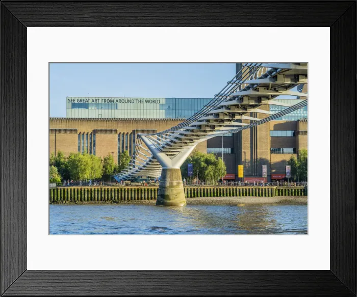 Framed Print : Millennium Bridge, the River Thames and The Tate Modern, London, England, UK Framed Print : Millennium Bridge, the River Thames and The Tate Modern, London, England, UK