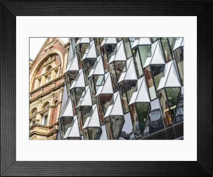 Framed Print : Abstract windows on Oxford Street, London, England, UK Framed Print : Abstract windows on Oxford Street, London, England, UK