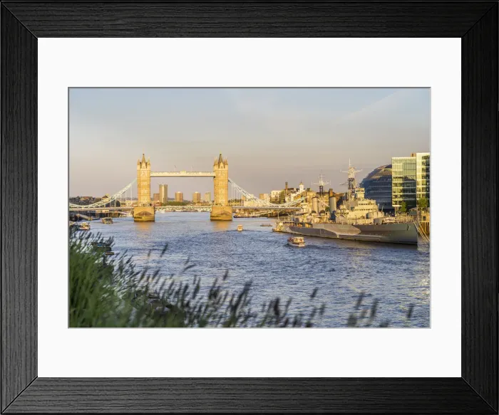 Framed Print : Tower Bridge, The River Thames and HMS Belfast, City of London, London, England, Uk Framed Print : Tower Bridge, The River Thames and HMS Belfast, City of London, London, England, Uk