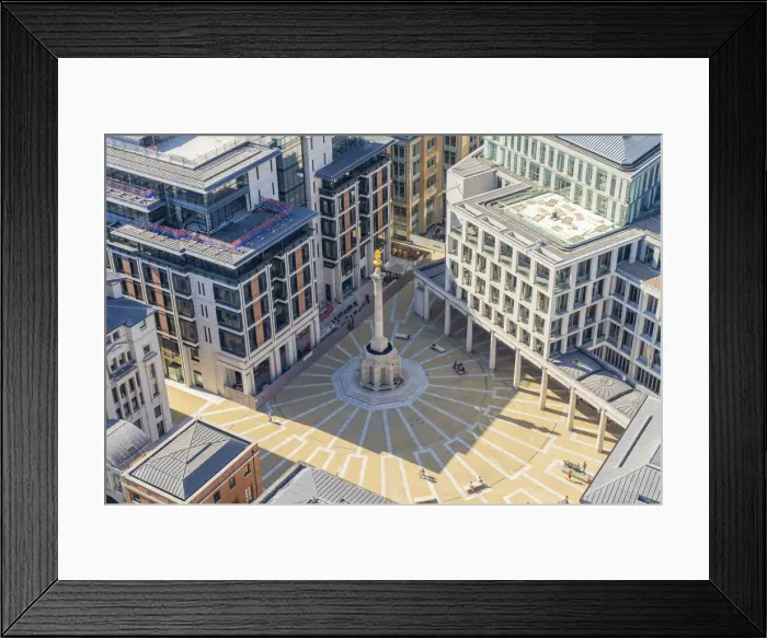 Framed Print : Elevated view over Paternoster Square, City of London, London, England, Uk Framed Print : Elevated view over Paternoster Square, City of London, London, England, Uk