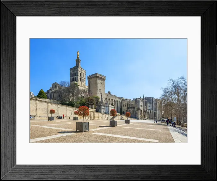 Framed Print : Popes palace with church Notre-Dame des Doms, Avignon, Vaucluse, Provence-Alpes-Cote d'Azur, France Framed Print : Popes palace with church Notre-Dame des Doms, Avignon, Vaucluse, Provence-Alpes-Cote d'Azur, France