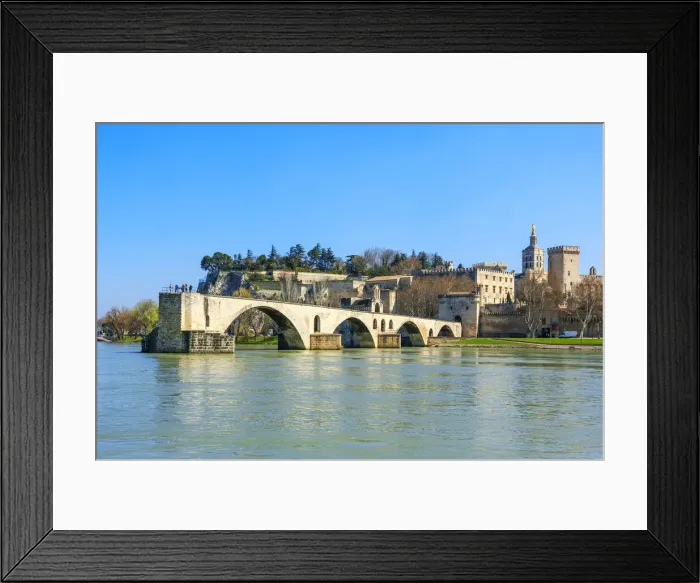 Framed Print : River Rhone with St. Benezet bridge, Popes palace and Notre-Dame des Doms, Avignon, Vaucluse, Provence-Alpes-Cote d'Azur, France Framed Print : River Rhone with St. Benezet bridge, Popes palace and Notre-Dame des Doms, Avignon, Vaucluse, Provence-Alpes-Cote d'Azur, France