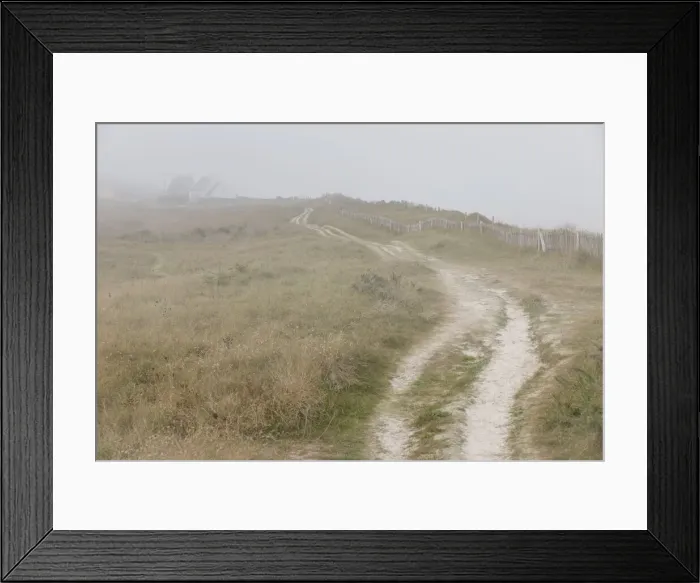 Framed Print : Path in the fog at the village of Kerfissien, Finistere, Brittany, France Framed Print : Path in the fog at the village of Kerfissien, Finistere, Brittany, France