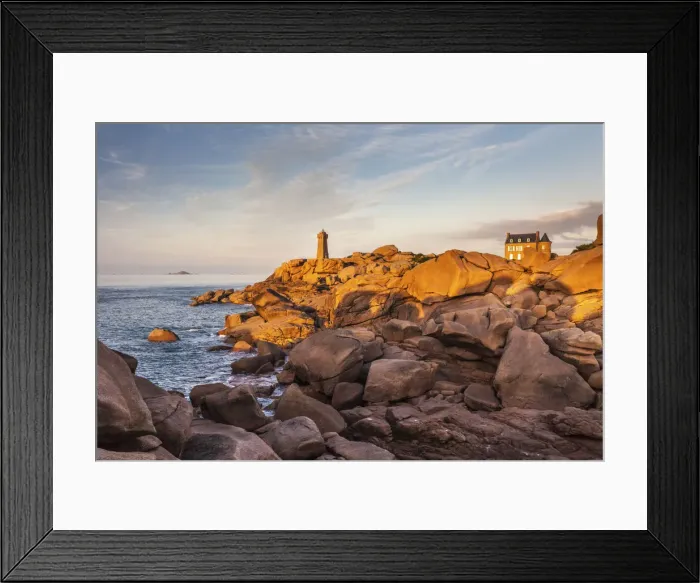 Framed Print : Coast with the Phare de Ploumanac`h, Cote de Granit Rose, Cotes-d Armor Brittany Framed Print : Coast with the Phare de Ploumanac`h, Cote de Granit Rose, Cotes-d Armor Brittany