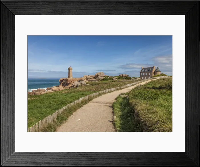 Framed Print : Coastal Path at Phare de Ploumanac`h, Cote de Granit Rose, Cotes-d Armor, Brittany Framed Print : Coastal Path at Phare de Ploumanac`h, Cote de Granit Rose, Cotes-d Armor, Brittany