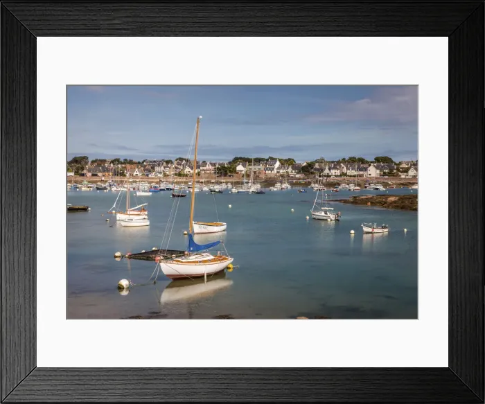 Framed Print : Boats in the port of Saint-Guirec, Cote de Granit Rose, Cotes-d Armor, Brittany