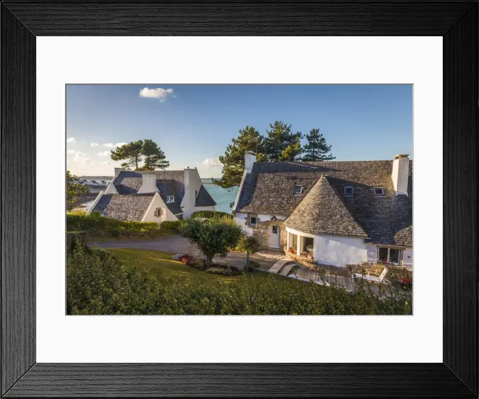 Framed Print : Beach villas in Carantec, Finistere, Brittany, France Framed Print : Beach villas in Carantec, Finistere, Brittany, France
