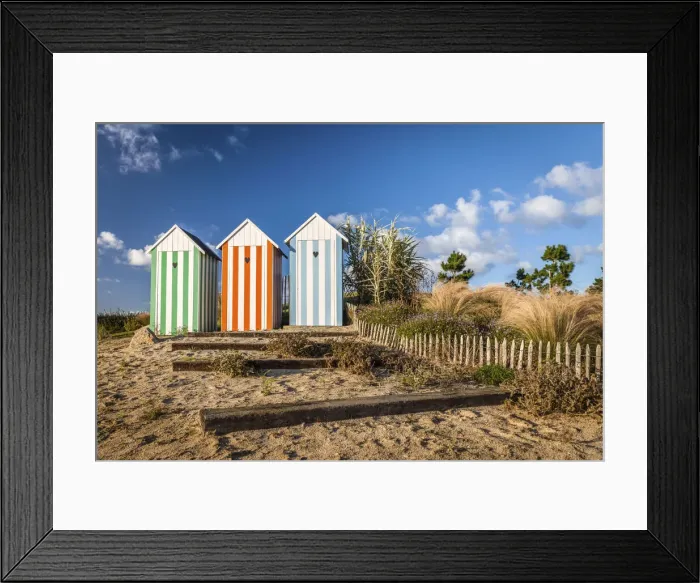 Framed Print : Colorful beach huts in Roscoff, Finistere, Brittany, France Framed Print : Colorful beach huts in Roscoff, Finistere, Brittany, France
