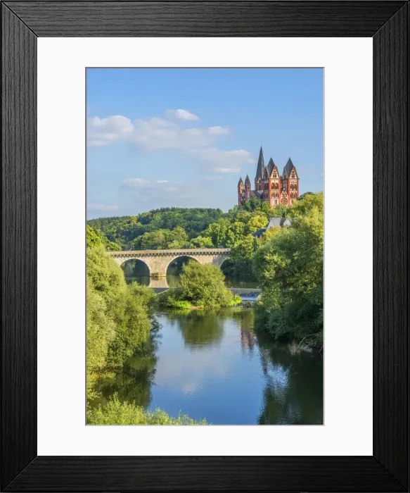 Framed Print : Limburg Dome with river Lahn, Limburg, Lahn valley, Hesse, Germany