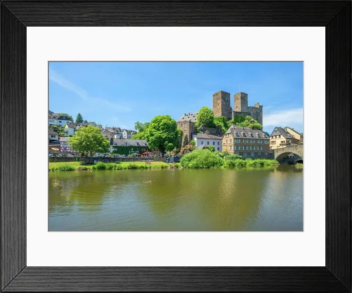 Framed Print : Old town with castle and Lahn bridge, Runkel an der Lahn, Hesse, Germany, Europe Framed Print : Old town with castle and Lahn bridge, Runkel an der Lahn, Hesse, Germany, Europe