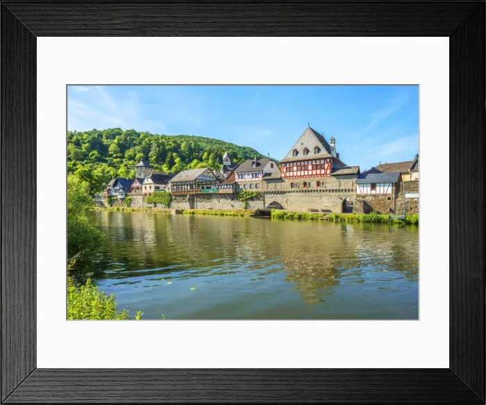 Framed Print : Dausenau with river Lahn, Rhineland-Palatine, Germany, Europe