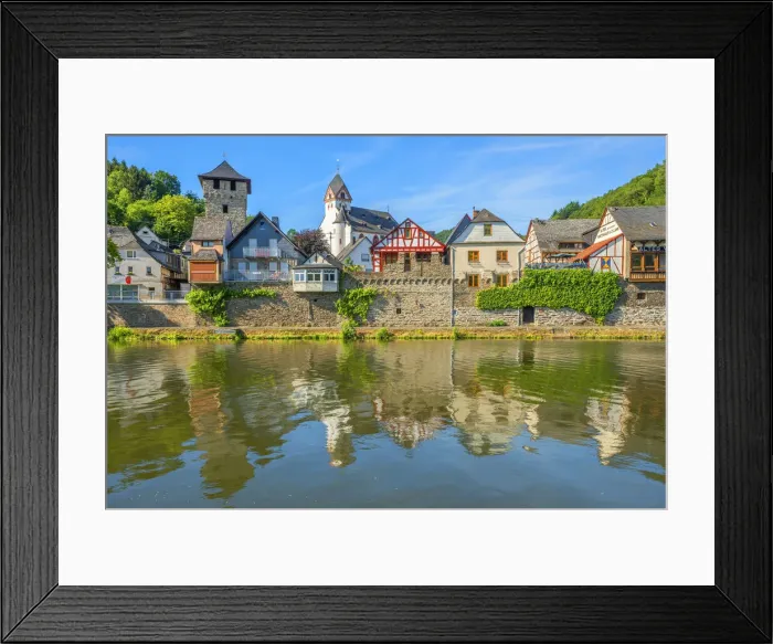 Framed Print : Dausenau with river Lahn, Rhineland-Palatine, Germany, Europe Framed Print : Dausenau with river Lahn, Rhineland-Palatine, Germany, Europe