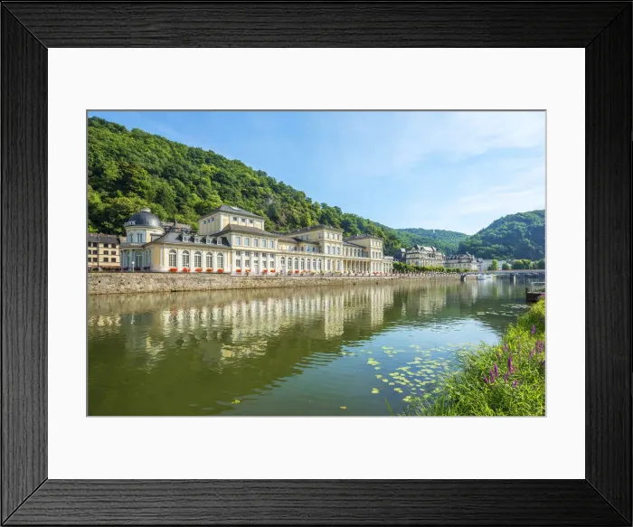 Framed Print : River Lahn with Kurhaus, Bad Ems, Rhineland-Palatinate, Germany Framed Print : River Lahn with Kurhaus, Bad Ems, Rhineland-Palatinate, Germany