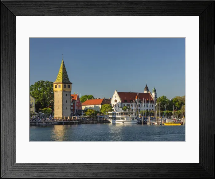 Framed Print : Harbour front and Mangturm Tower, Lindau, Bodensee, Bayern, Schwaben, Germany Framed Print : Harbour front and Mangturm Tower, Lindau, Bodensee, Bayern, Schwaben, Germany