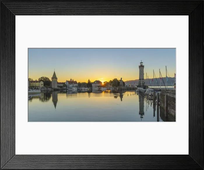 Framed Print : Lindau harbour with Mangturm Tower and Lighthouse at Sunrise, Bodensee, Bayern, Schwaben Framed Print : Lindau harbour with Mangturm Tower and Lighthouse at Sunrise, Bodensee, Bayern, Schwaben