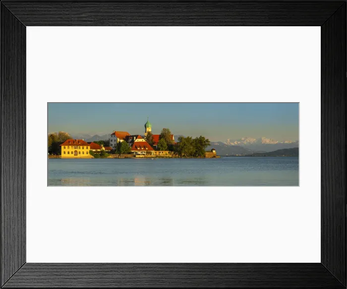 Framed Print : St. Georg church and castle on peninsula, Wasserburg, Lake Constance, Swabia, Bavaria Framed Print : St. Georg church and castle on peninsula, Wasserburg, Lake Constance, Swabia, Bavaria