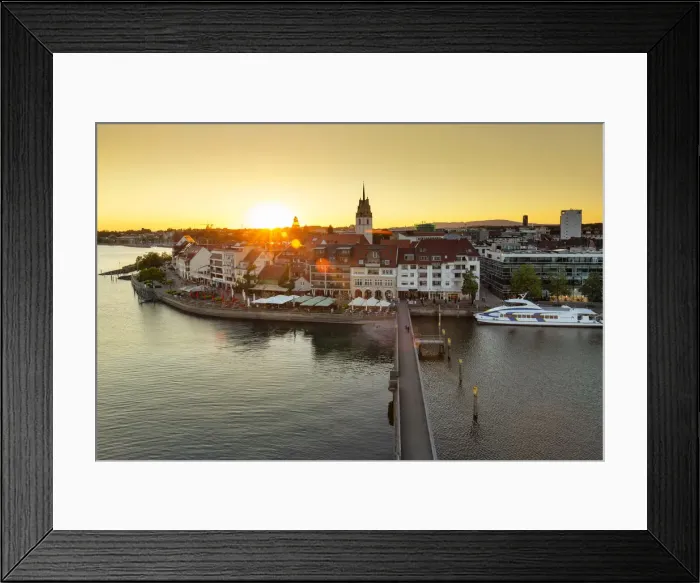 Framed Print : View from Moleturm Tower on Friedrichshafen, Lake Constance, Baden-Wuerttemberg, Germany Framed Print : View from Moleturm Tower on Friedrichshafen, Lake Constance, Baden-Wuerttemberg, Germany