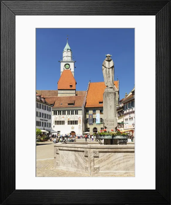 Framed Print : Suso Fountain at Hofstatt Square, Uberlingen, Upper Swabia, Baden Wurttemberg, Germany Framed Print : Suso Fountain at Hofstatt Square, Uberlingen, Upper Swabia, Baden Wurttemberg, Germany