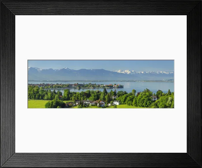 Framed Print : View over Lindau and Lake Constance to the Swiss Alps, Bayern, Deutschland Framed Print : View over Lindau and Lake Constance to the Swiss Alps, Bayern, Deutschland