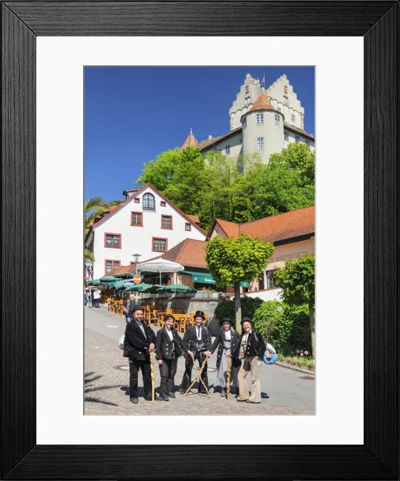 Framed Print : Journeymen on the road, Meersburg, Upper Swabia, Baden-Wurttemberg, Germany