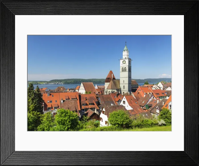 Framed Print : Old Town with St. Nicholas cathedral, Uberlingen, Lake Constance, Upper Swabia, Baden Wurttemberg, Germany Framed Print : Old Town with St. Nicholas cathedral, Uberlingen, Lake Constance, Upper Swabia, Baden Wurttemberg, Germany